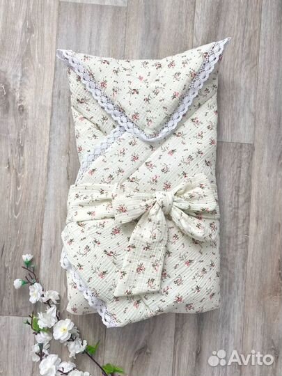 Конверт-одеяло на выписку из муслина