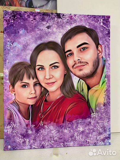 Портреты по фотографии на холсте