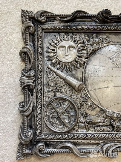 Декоративная картина Карта мира Винтаж 66х33см