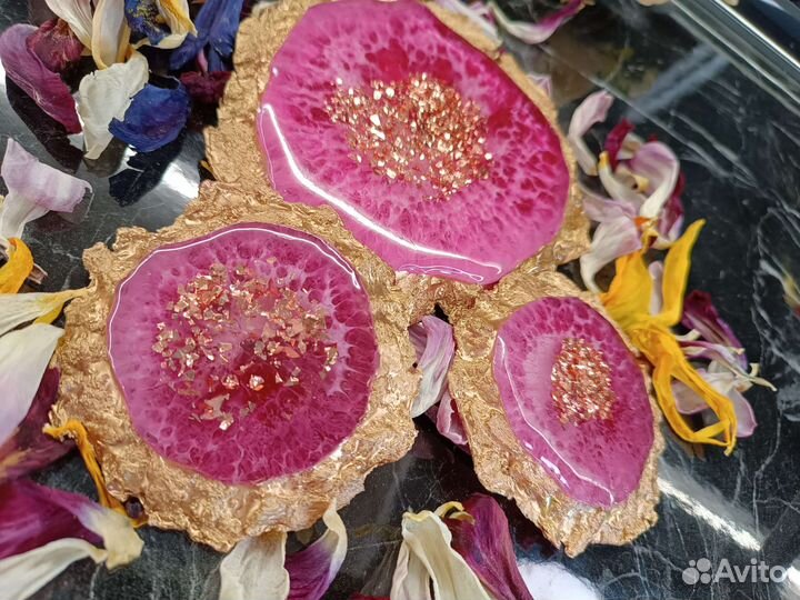 Набор подстаканников из эпоксидной смолы