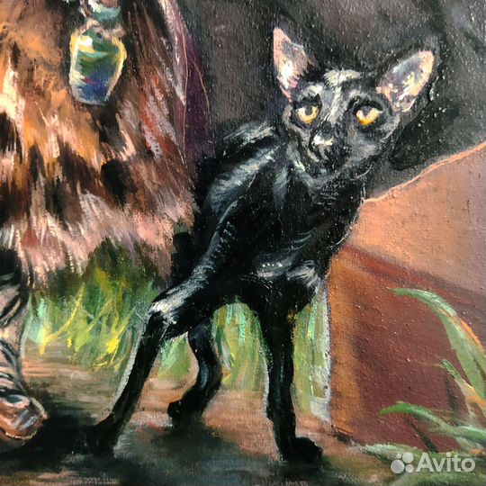 Баба Яга картина маслом на холсте 40х60 см