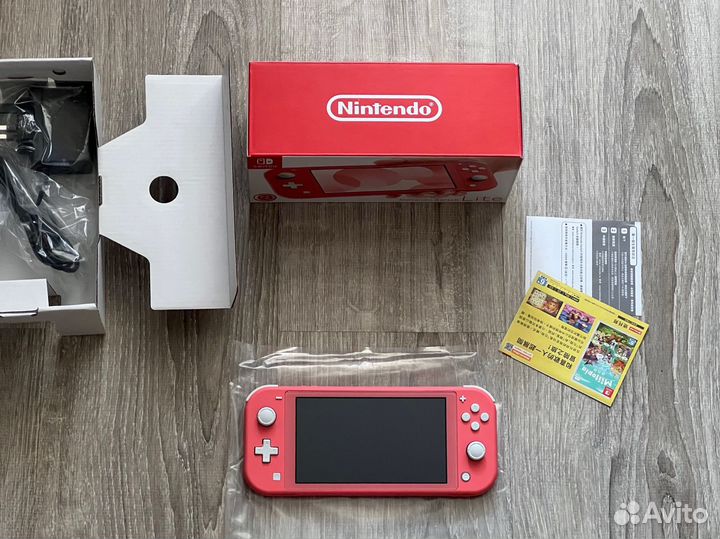 Новая Nintendo switch lite, коралловая, чип, 128