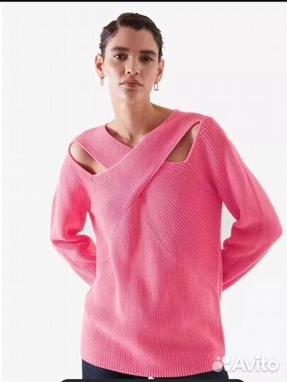 Свитер cos хлопок с красивыми вырезами