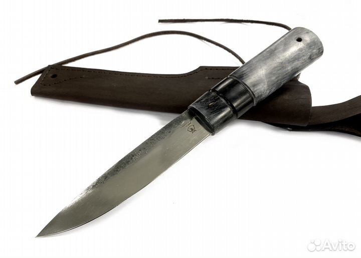 Якутский нож, сталь Х12мф, стаб.карельская береза