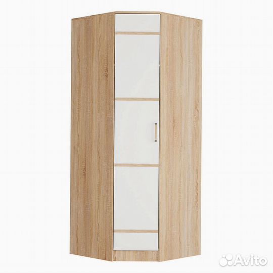 Шкаф угловой Сакура дуб сонома белый