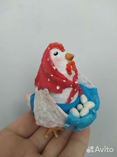 Ватная игрушка курочка пасхальная