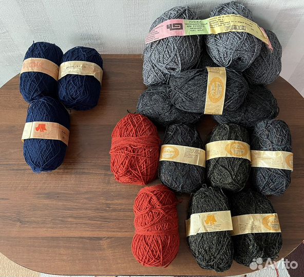 Пряжа: шерсть, полушерсть (СССР, Тюменский кск)