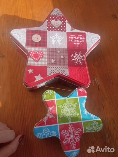 Коробка банка жестяная новый год новогодняя