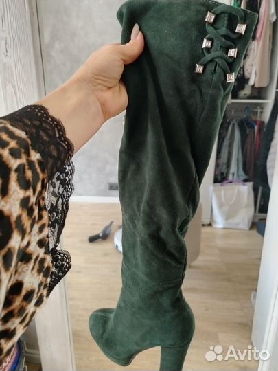 Сапоги замшевые демисезонные женские