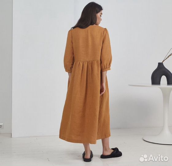 Платье из фланел свободного кроя