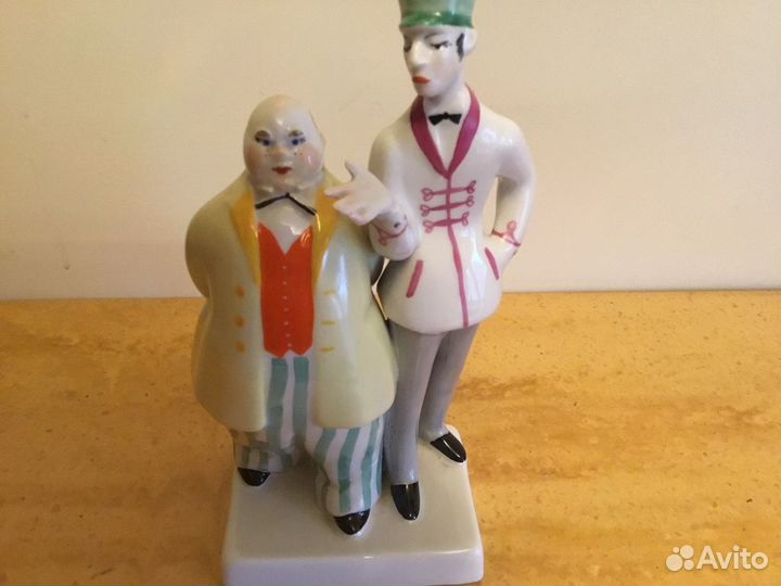 Статуэтка « Толстый и Тонкий» Фарфор 60х СССР Киев