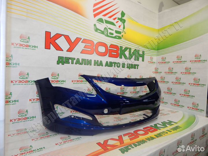 Бампер передний Солярис Solaris 14-17 синий