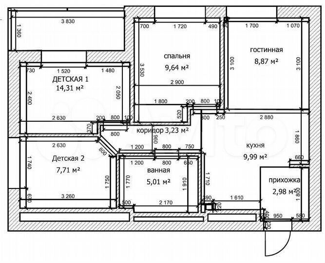 3-к. квартира, 60,6 м², 1/16 эт.