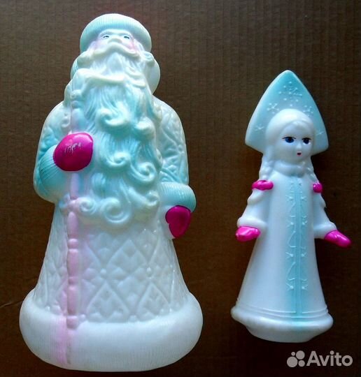 Дед мороз и снегурочка пластик пластмасса - к.Р.ш