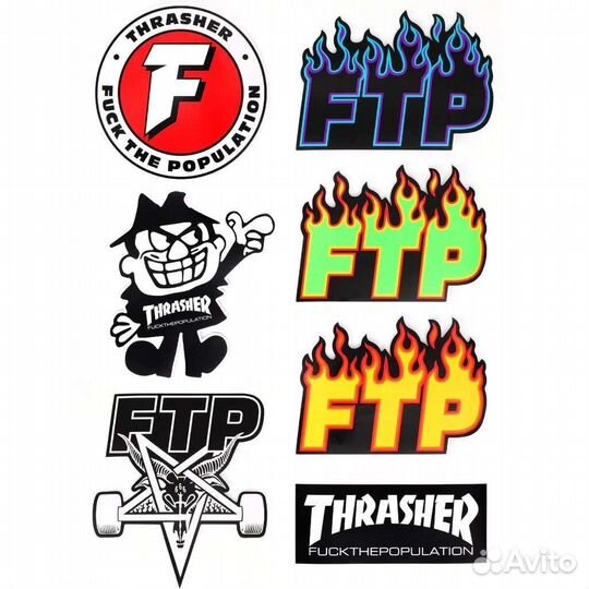 FTP + thrasher sticker pack