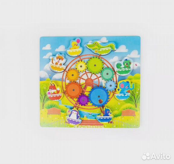 Развивающая игра с шестеренками и липучками Карусе
