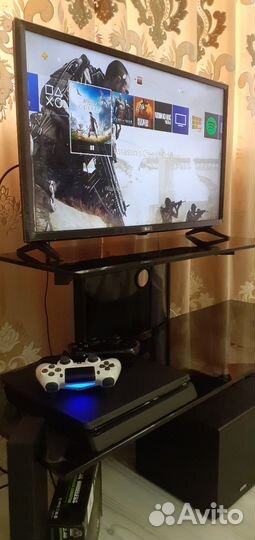 PS 4 slim+Куча Топ Игр+2 джойстика