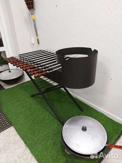 Мангал-печь+казан 16 л + шампура