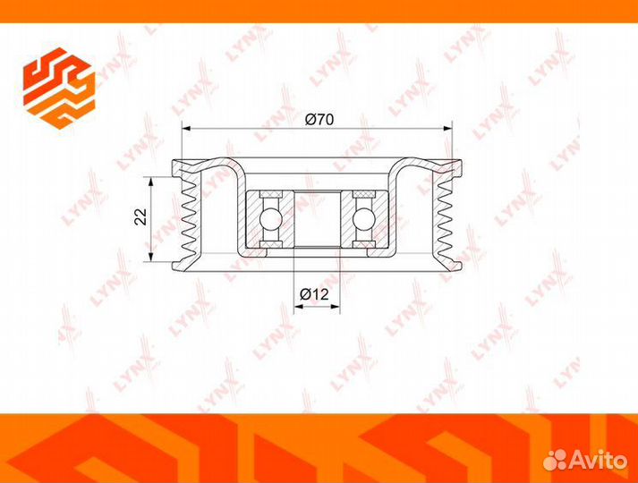Ролик обводной приводного ремня lynxauto PB7134