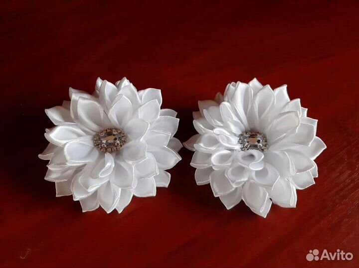 Банты для волос белые