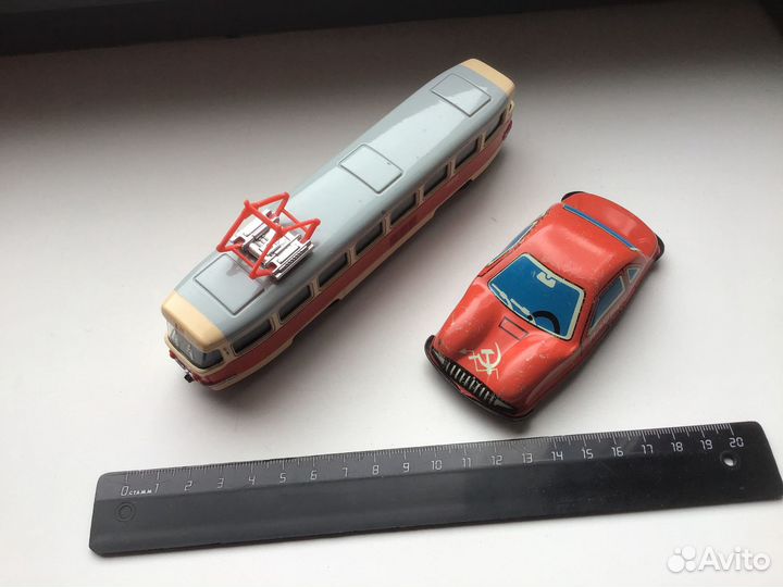 Машинка Почта СССР и модель трамвай 1/87