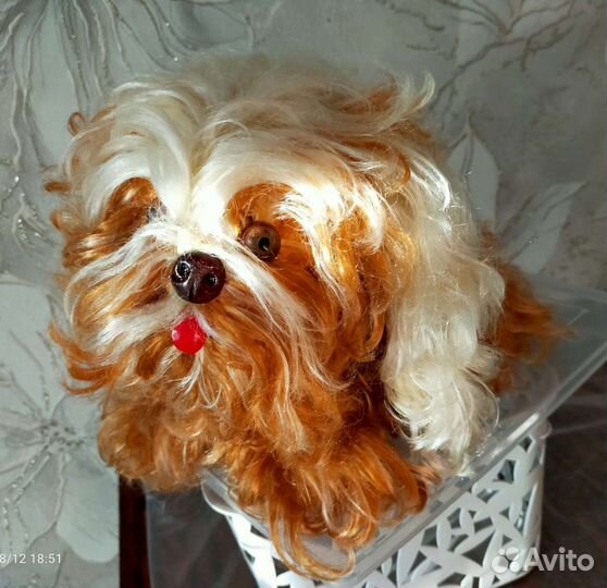 Собака болонка, интерьерная игрушка времён СССР