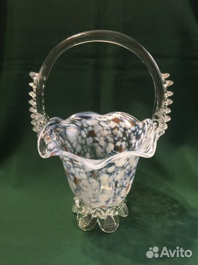 Ваза конфетница цветное стекло СССР