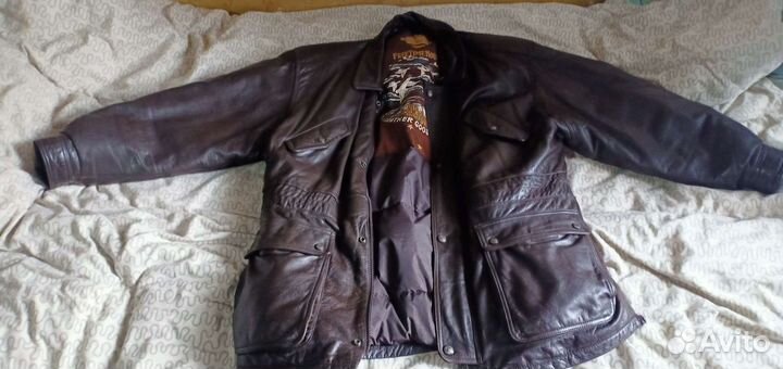 Кожаная куртка мужская коричневая