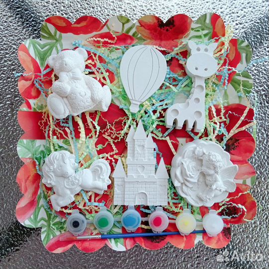 Набор гипсовых 2D фигурок для раскрашивания