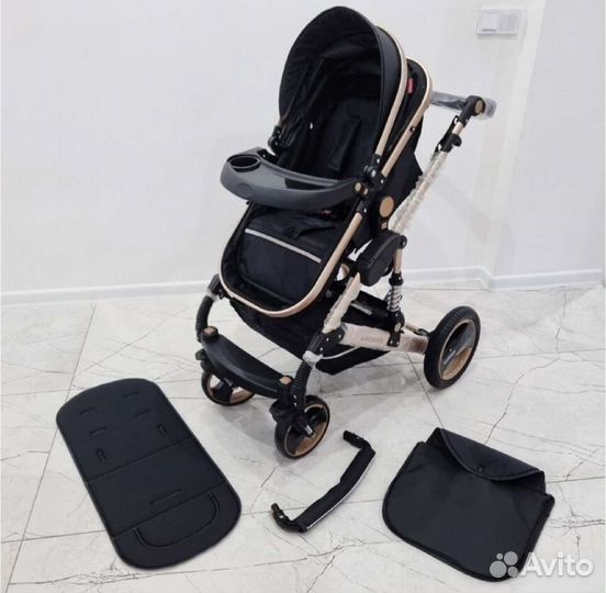 Коляска 3в1 трансформер Новая (чёрный)