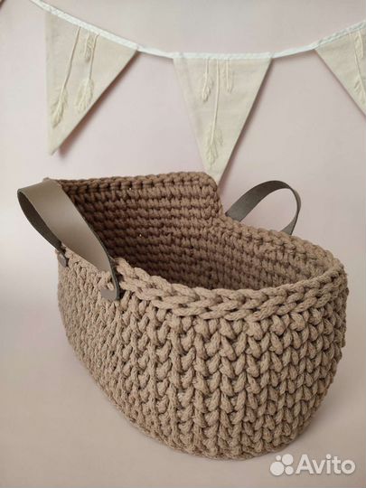 Люлька для куклы вязаная, новая