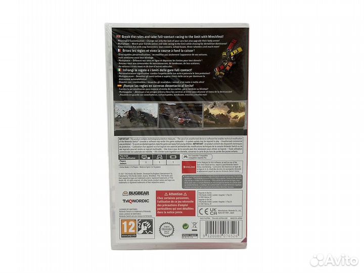 Wreckfest Английская версия Nintendo Switc Новый