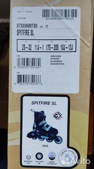 Роликовые коньки Rollerblade Spitfire SL детские