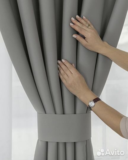 Шторы блэкаут Марсель Серая гавань