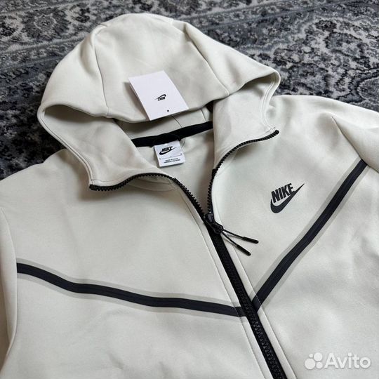 Зип худи nike tech fleece белая