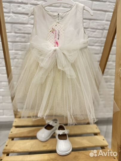 Платье нарядное 80 - 86 новое и туфли