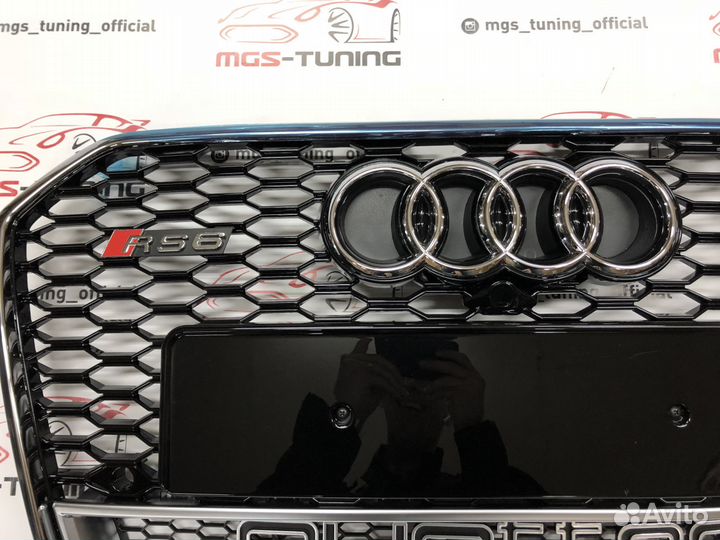 Решетка на Audi A6 в стиле RS6 14-18 гг. дизайн 2