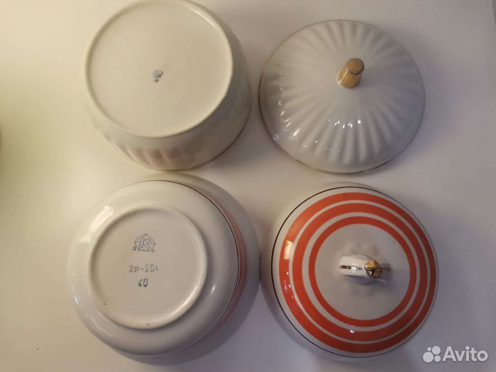 Фарфор и хрустальная ваза СССР