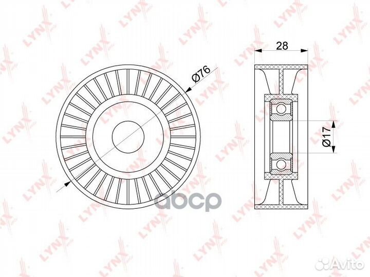 Ролик натяжной приводного ремня PB5313 lynxauto