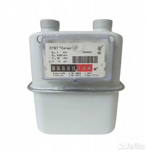 Газовый счетчик G4T (левый/правый) термокоррекция