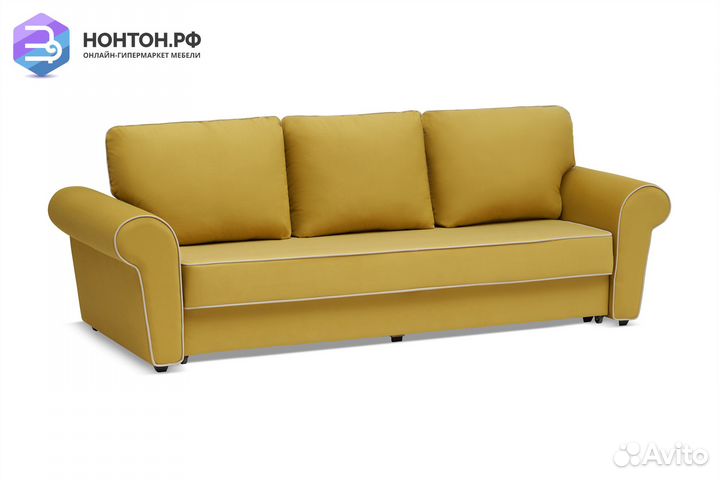 Диван еврокнижка Прованс 3-х местный горчичный