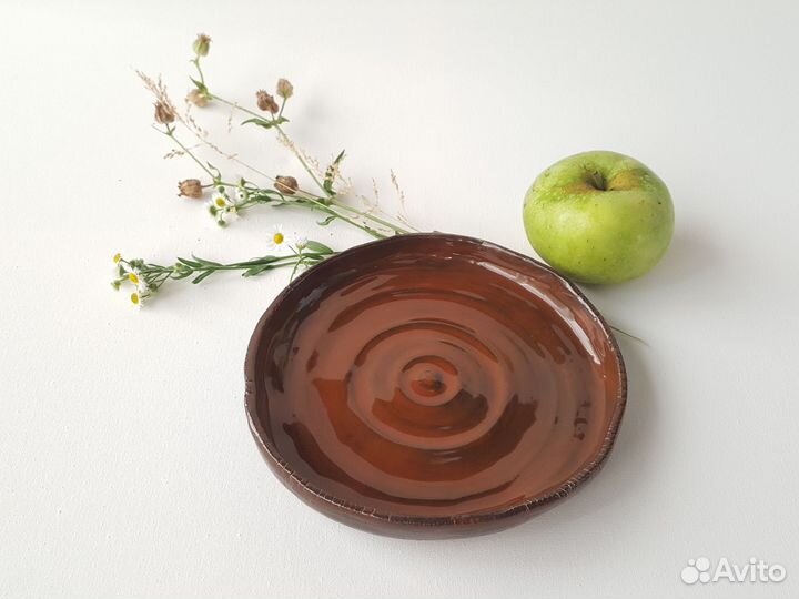 Глиняная посуда ручной работы тарелка керамическая