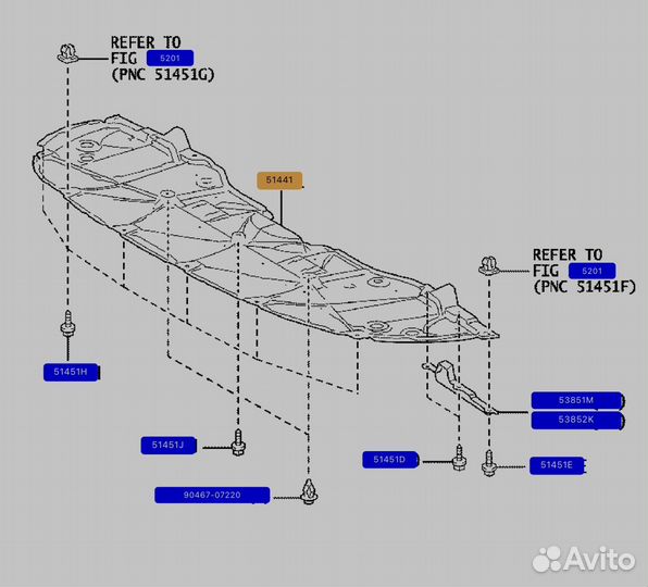 Пыльник бампера передний toyota camry 70