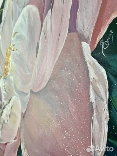 Картина пион 80*80