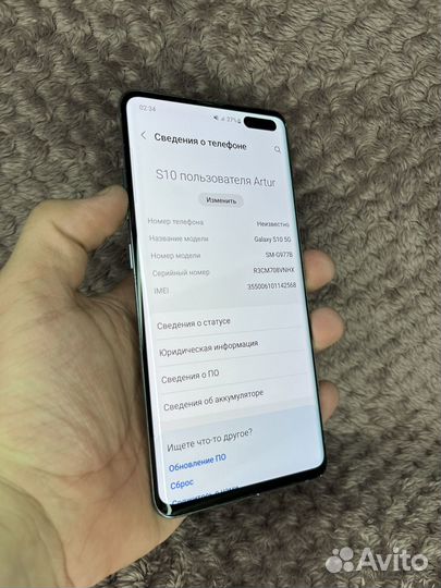 Samsung Galaxy S10 5G Single sim, 8/512 ГБ