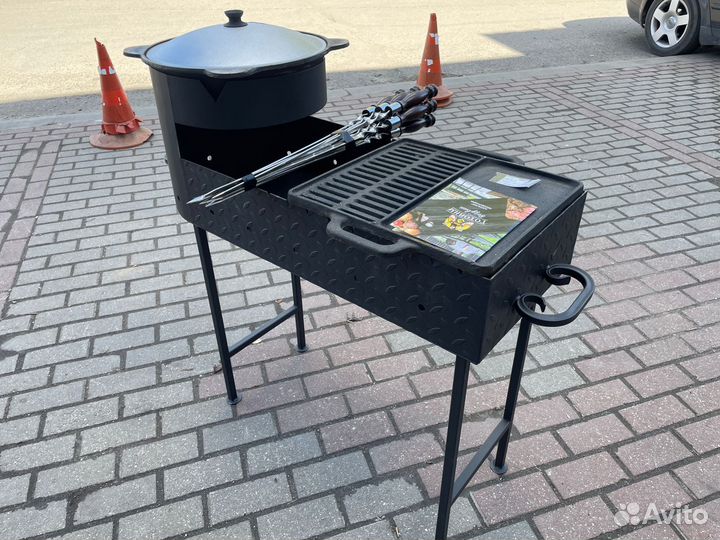 Мангал с печью под казан