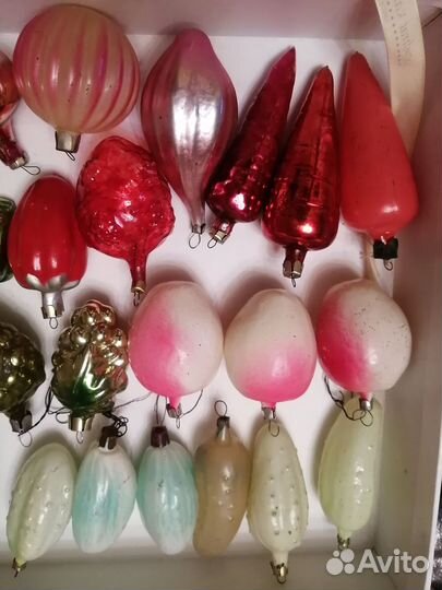 Елочные игрушки СССР, звезды, агитация, овощи