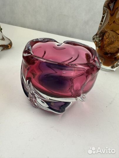 Вазы цветное стекло СССР