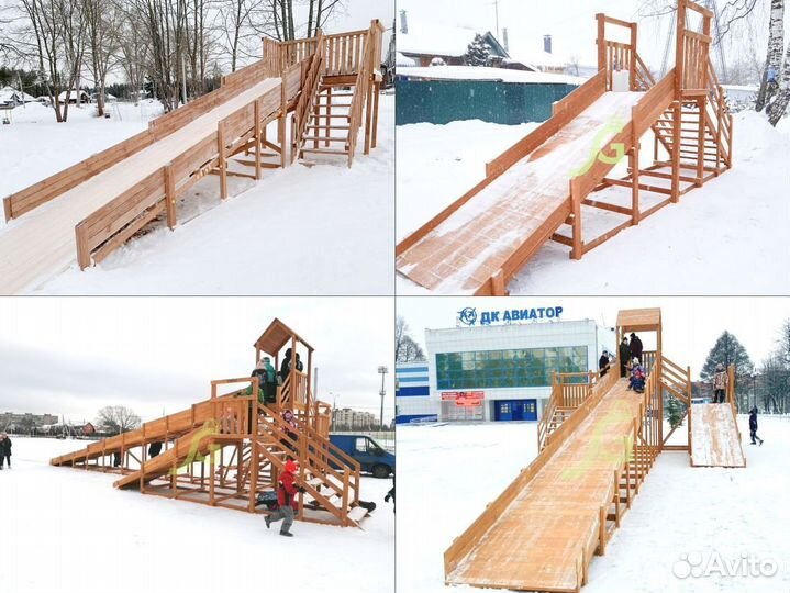 Зимние деревянные горки