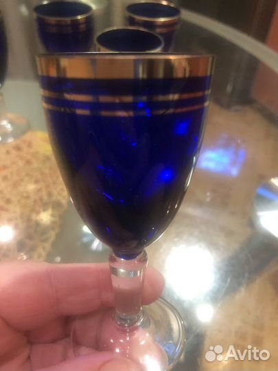 Стаканы и рюмки цветное стекло Богемия